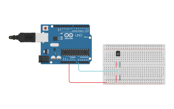 Circuit design 19a_Temperature sensor LM35 - Tinkercad