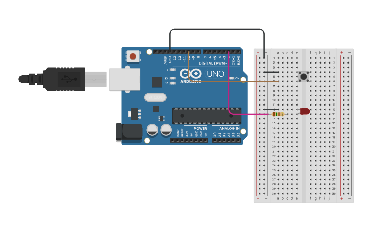 Circuit design Pull-UP - Tinkercad