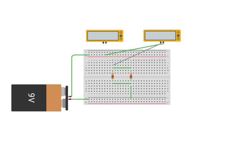 Circuit design resistencias en paralelo | Tinkercad