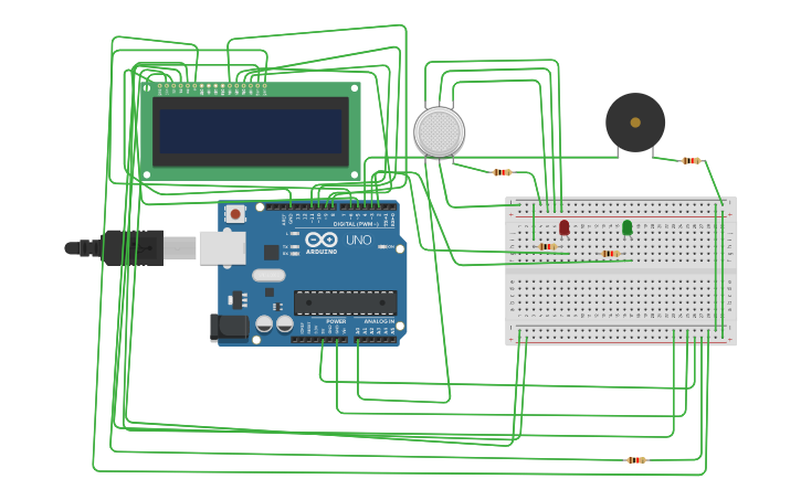 Circuit design gas detector - Tinkercad