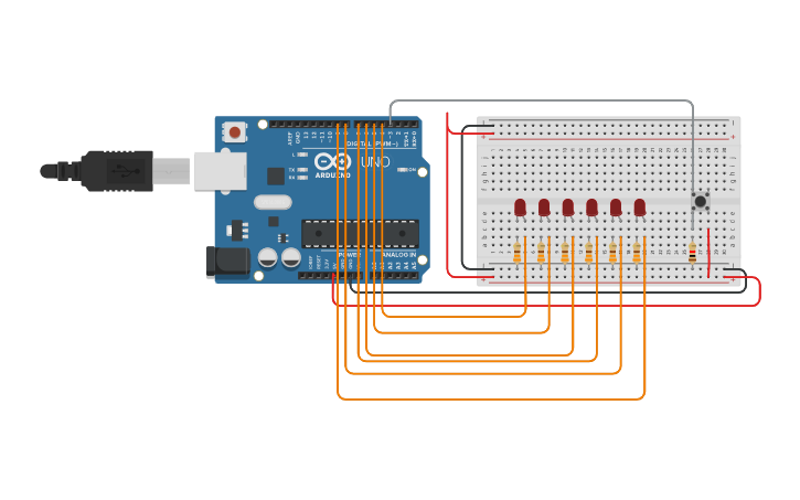 Circuit design Secuencia de LEDS con pulsador Gabriel N S y Angel E S R ...