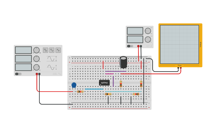 Circuit design Op-amp Inverter - Tinkercad