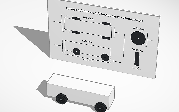 3D design (V2 0) Pinewood Derby Car Template Sim Lab Tinkercad 3D design (V2 0) Pinewood Derby Car Template Sim Lab Tinkercad