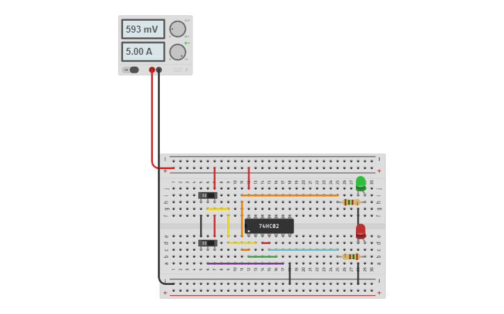 Circuit design Latch RS - Tinkercad