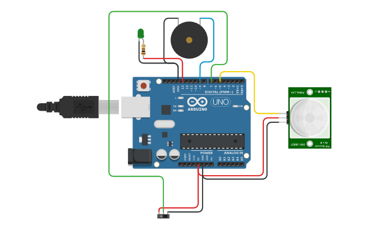 Circuit design Burglar Alarm | Tinkercad