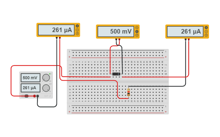Circuit design Forward/Reverse Bias - Tinkercad