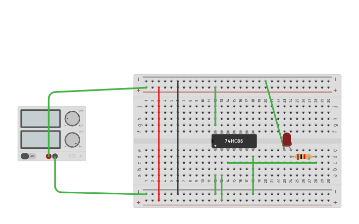 Circuit design XOR GATE - Tinkercad