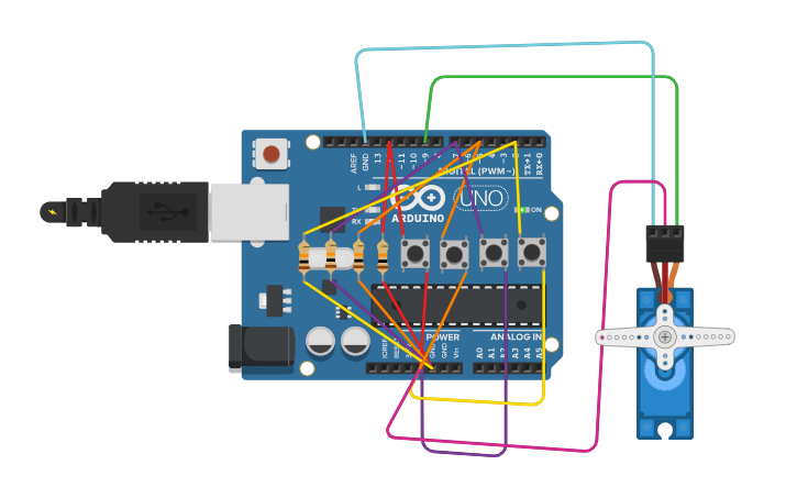 Circuit design Servo 2 - Tinkercad