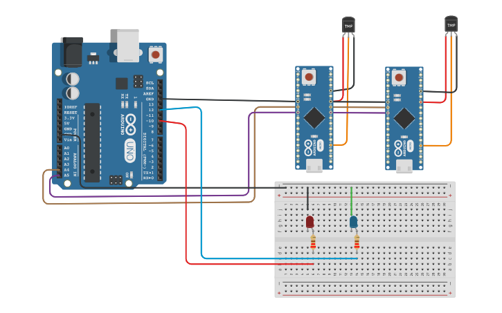 Circuit design I2c - Tinkercad