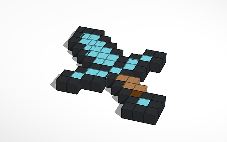 Dagger Minecraft Model 3D design minecraft dagger | Tinkercad