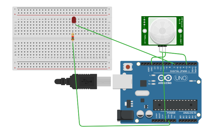 Circuit design pir Exp-5 | Tinkercad