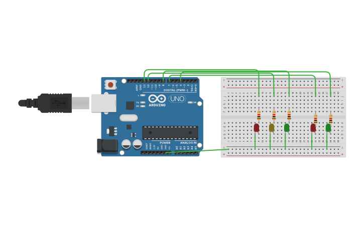 Circuit design Semáforo IoT - Tinkercad
