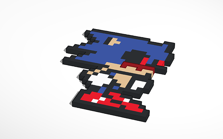 3D design Sonic.EXE Pixel Form | Tinkercad