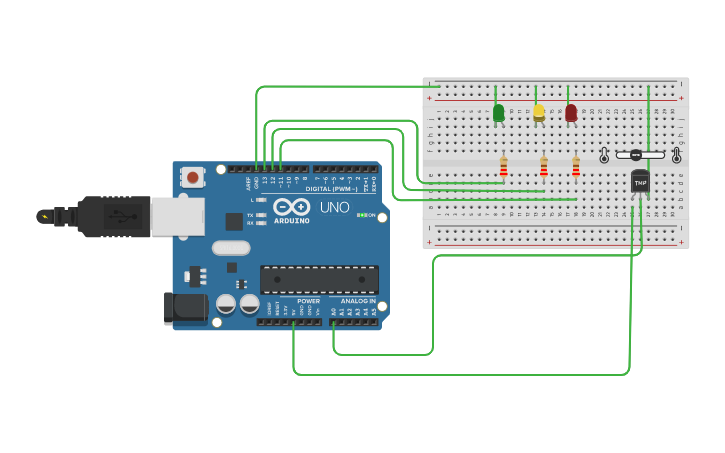 Circuit design temperature sensor code - Tinkercad
