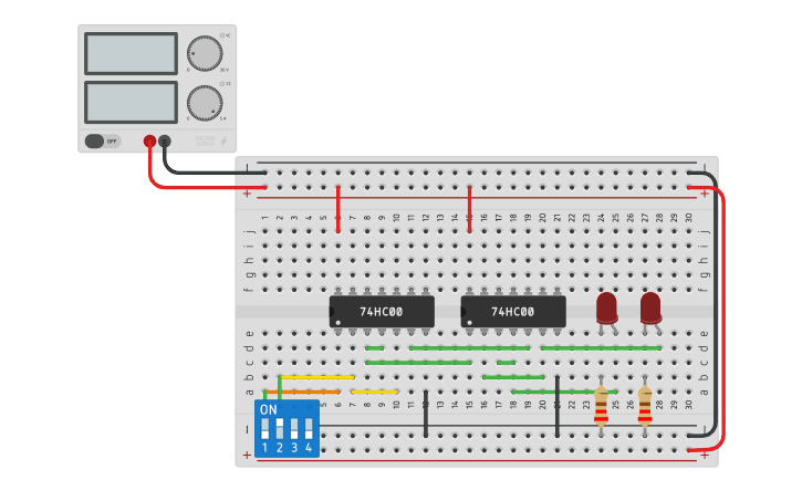 Circuit design D latch using NAND GATE | Tinkercad