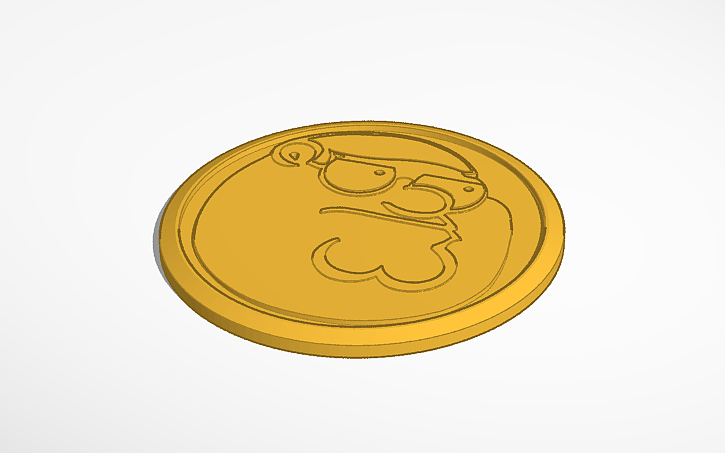 3D design Peter Griffin Medallion - Tinkercad