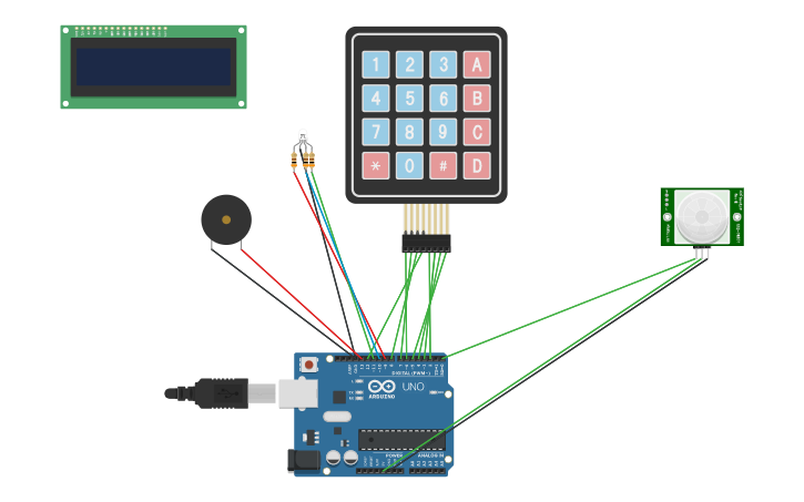 Circuit design Project- Security Alarm System - Tinkercad