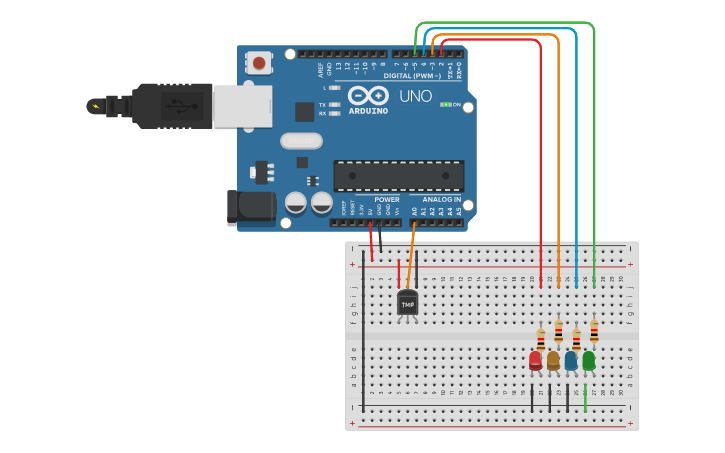 Circuit design SENSOR TEMP - Tinkercad