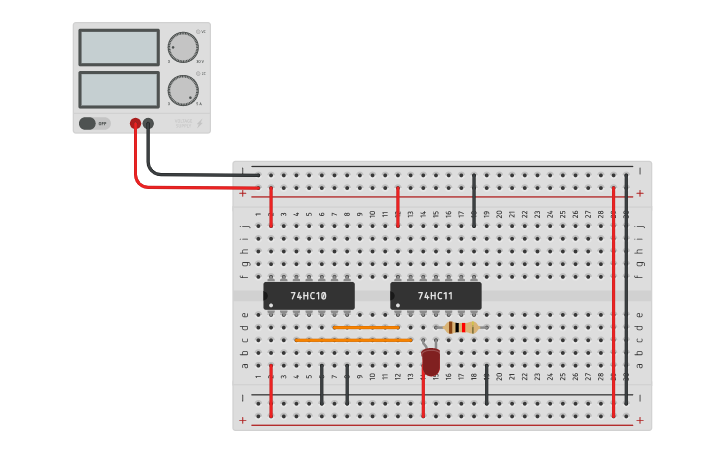 Circuit design Three Bit Ripple Counter - Tinkercad