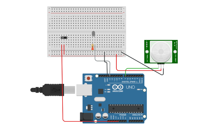 Circuit Design Arduino Sensor Pir Tinkercad Circuit Design Arduino Sensor Pir Tinkercad