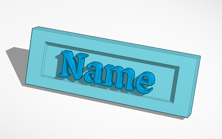 3D Design Name Tag Stand Template Tinkercad