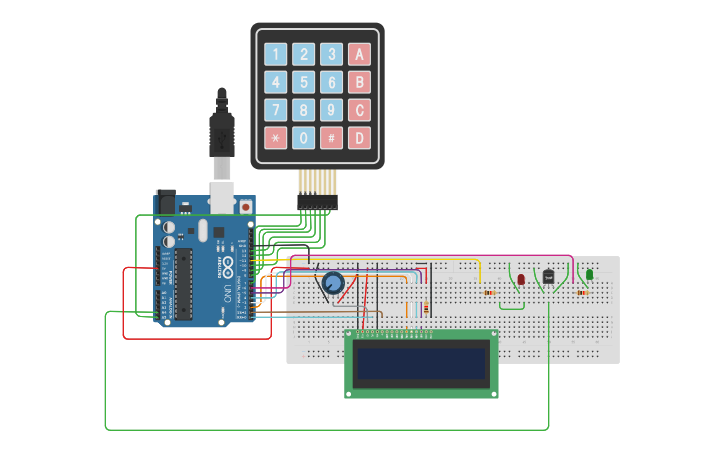 Control De Temperatura Mediante Teclado Y Lcd Tinkercad