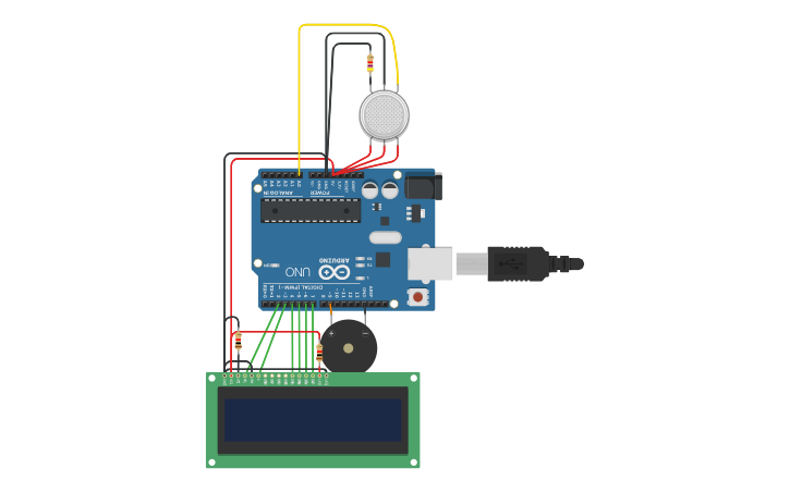 Circuit design Arduino Gas Detector With LCD Display And Sound Buzzer ...