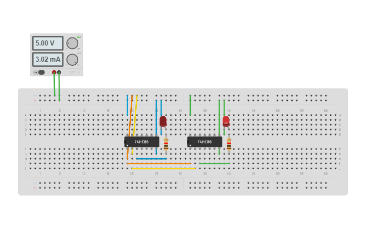Circuit design Lab 2 Half Adder | Tinkercad
