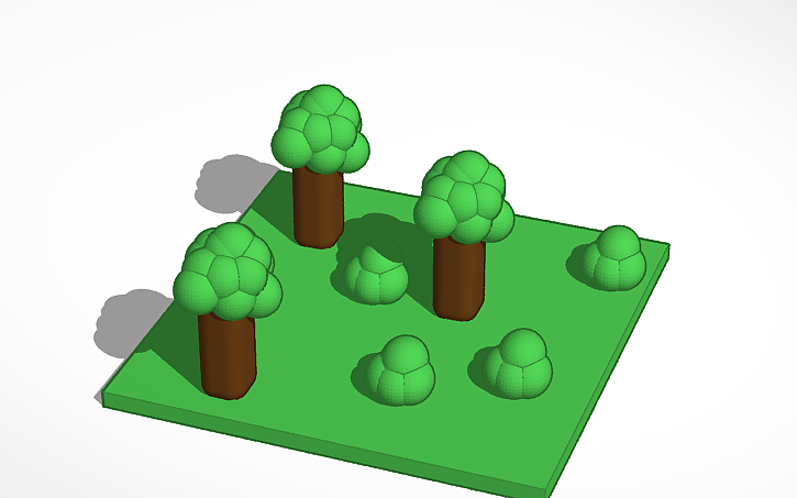 3D design trees and bushes - Tinkercad