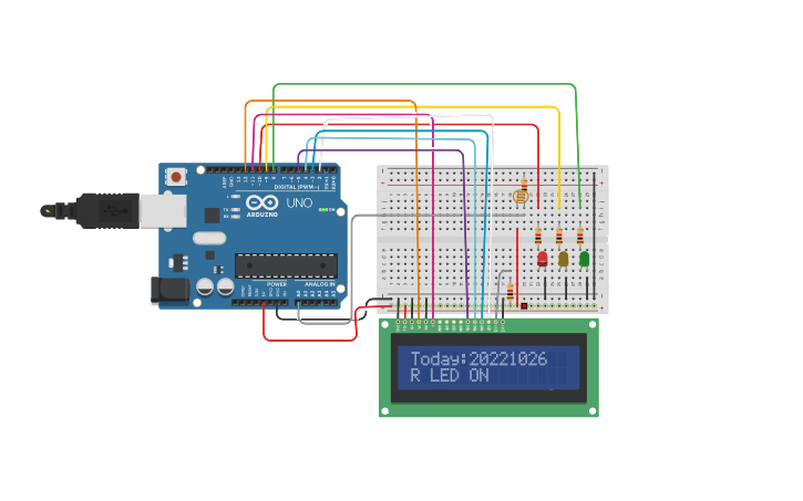Circuit design 光敏LCD - Tinkercad