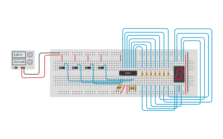 Circuit design 7-Segment - Tinkercad