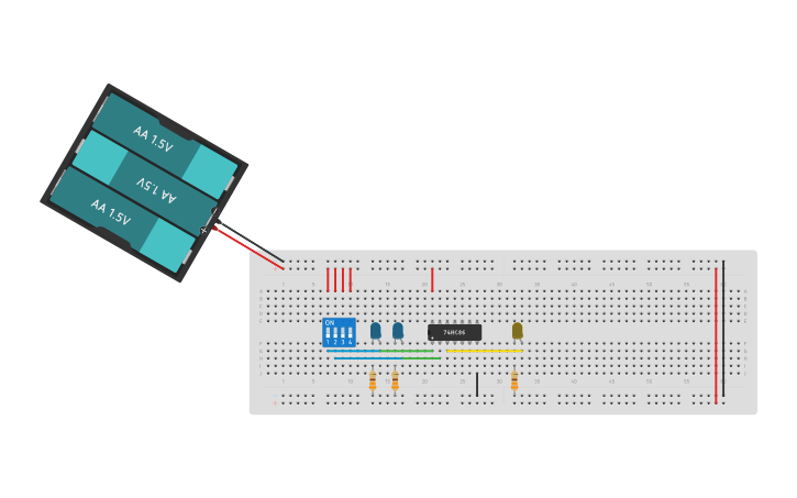 Circuit design 7486 XOR - Tinkercad
