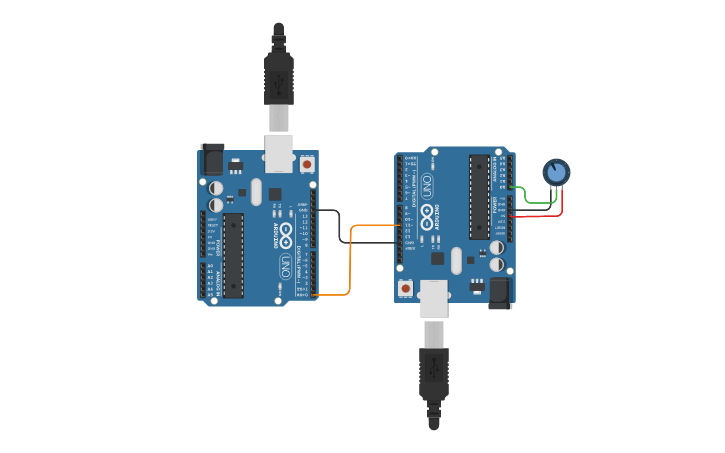 Circuit design hackaton - arduino master-slave | Tinkercad
