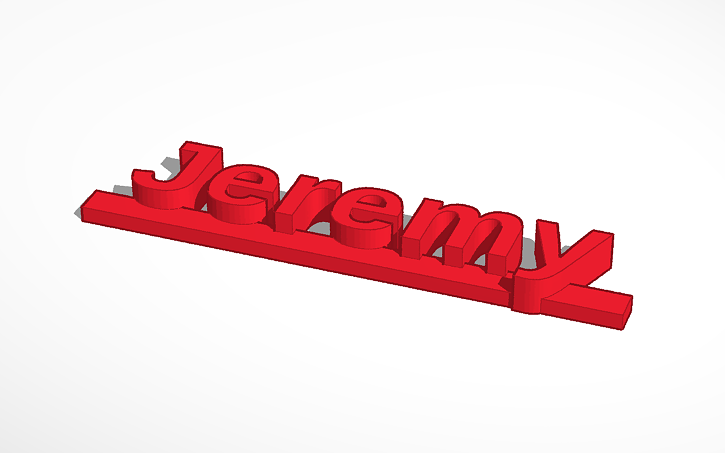 3D design Jeremy Nametag | Tinkercad