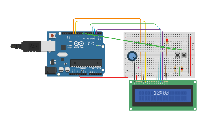 Circuit design Arduino Clock - Tinkercad