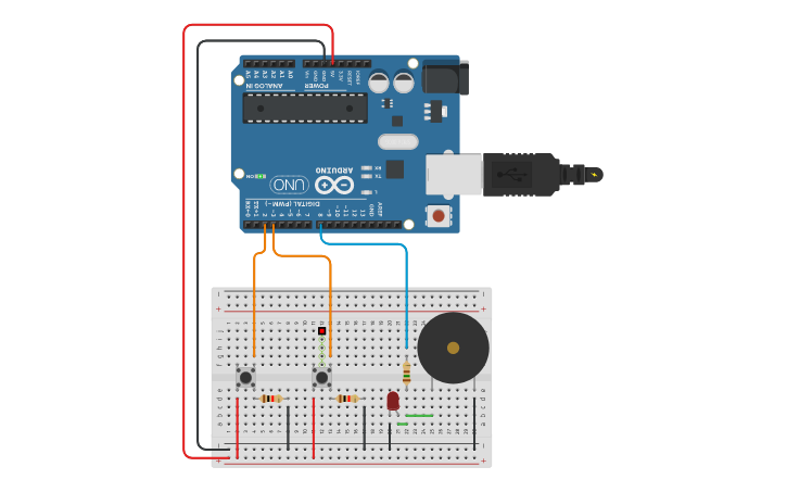 Circuit design Buzzer - Tinkercad