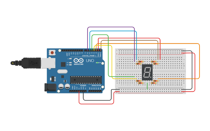 Circuit design Contagem Regressiva - Tinkercad