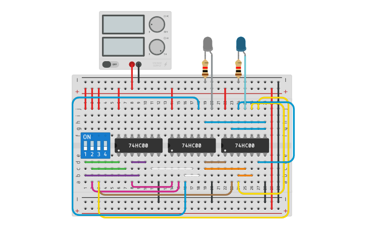 Circuit design Exp 5 Full Subtractor using NAND gates - Tinkercad
