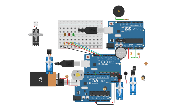 Circuit design CIRCUITO - 3 DIODOS LEDS INTERMITENTES | Tinkercad