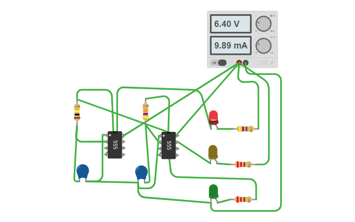 Circuit design Traffic Lights - Tinkercad