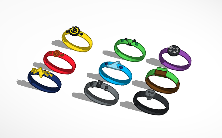 3D design !THE POWER RINGS! - Tinkercad