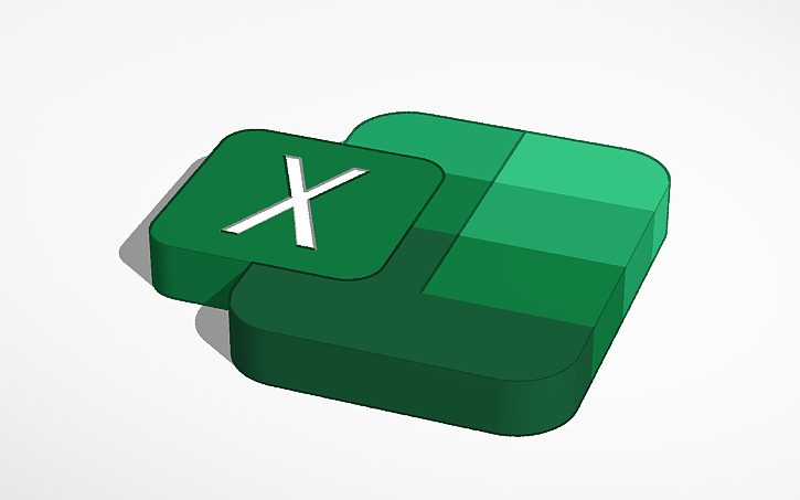 3D design Microsoft Excel logo - Tinkercad