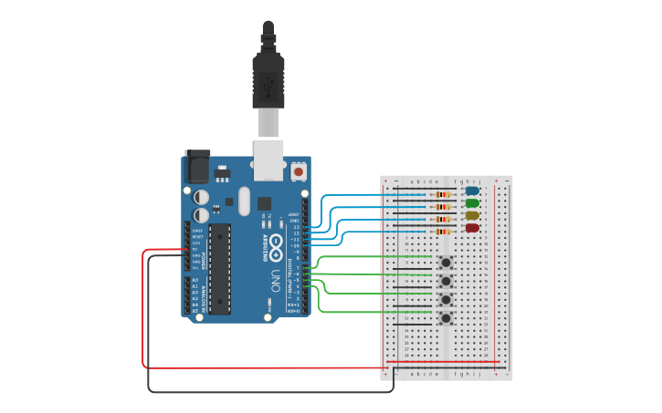 Circuit design Washing Machine - Tinkercad