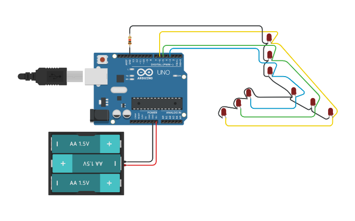 Circuit design BTTF Flux Capacitor - Basic 5v LED | Tinkercad