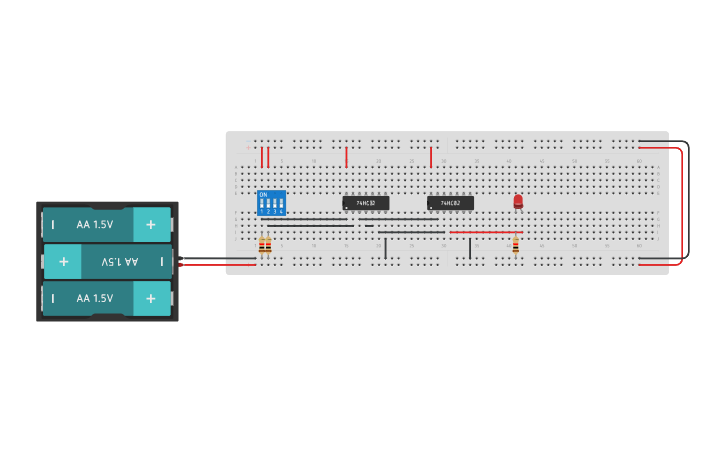 Circuit design Nand Nor | Tinkercad