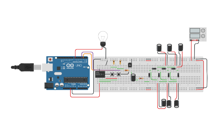 Circuit design desfibrilador - Tinkercad