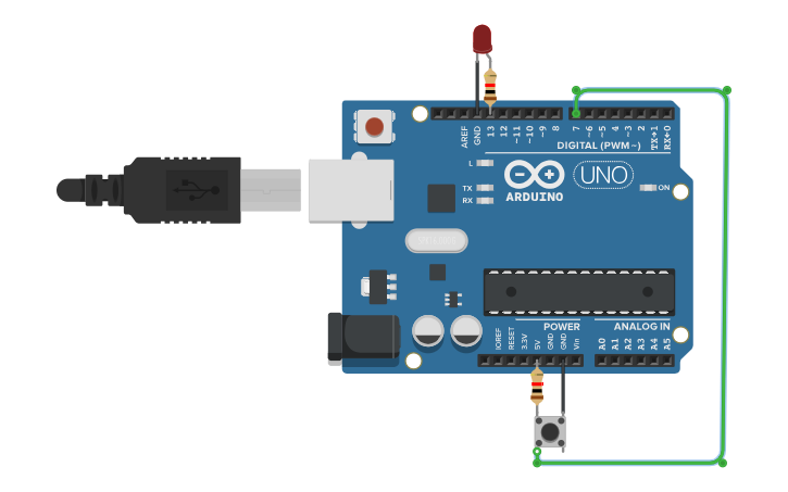 Circuit design arduino pull up - Tinkercad
