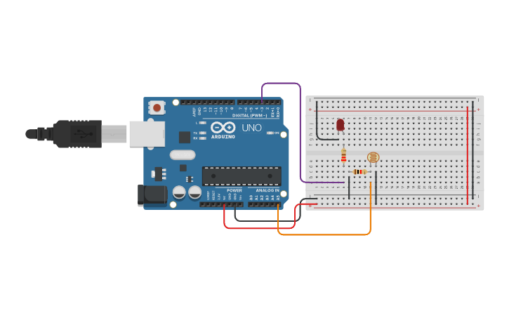 Circuit design Sensor IF - Tinkercad