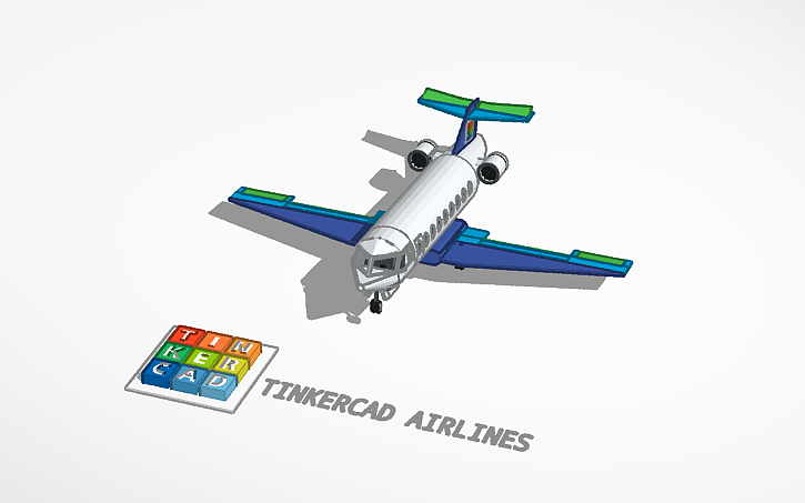 3D design Airplane (Detailed) - Tinkercad