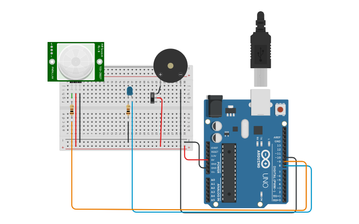Circuit design SENSOR PIR - Tinkercad